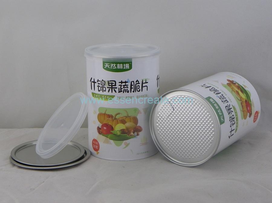 Assorted Dried Fruits and Vegetables Packaging Paper Canister