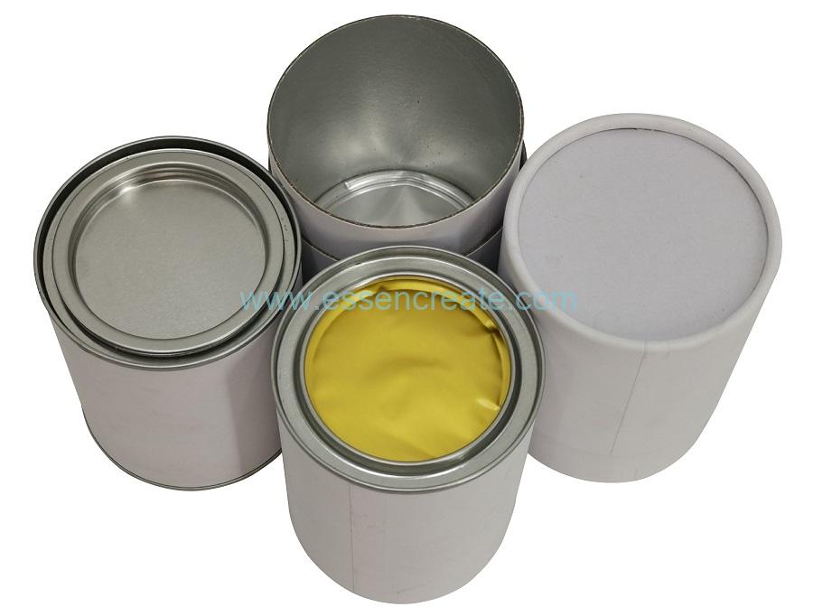 Latas de papel composto com tampa de metal