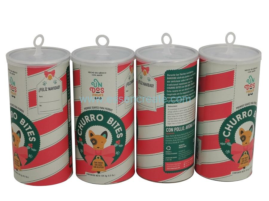Vasilha de papel para embalagem de alimentos em pó com cabide de plástico