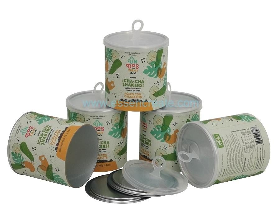 Latas de papel composto para ração de galinha