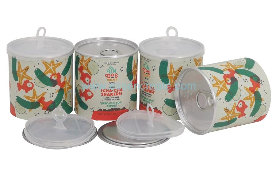 Latas de papel composto para alimentação de peixes