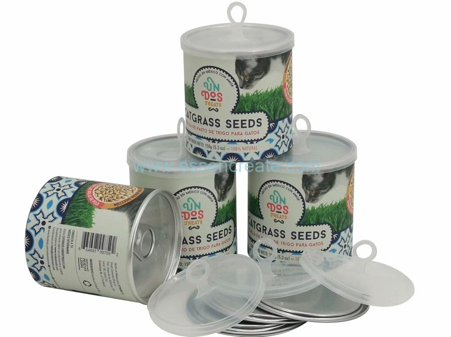 Latas de papel para embalagem de sementes compostas com cabide de plástico