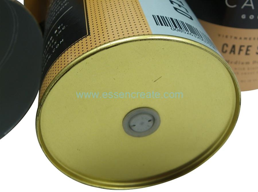 Tubo de papel de grão de café com válvula