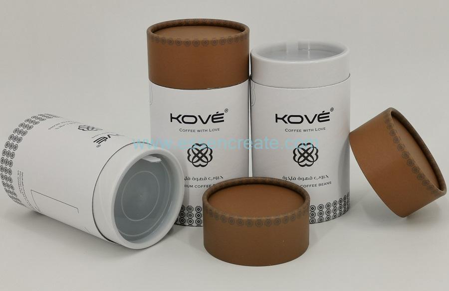 Latas de papel com tampa de plástico