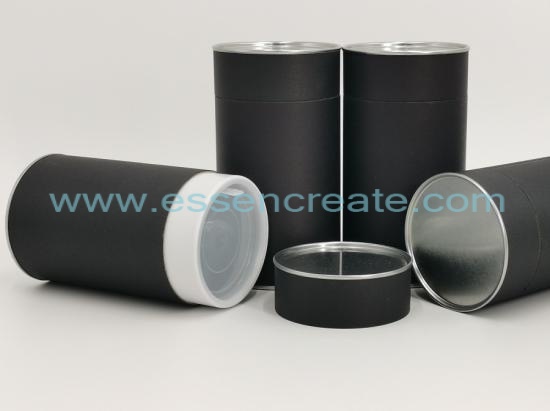 tubo de papel preto de embalagem de chá