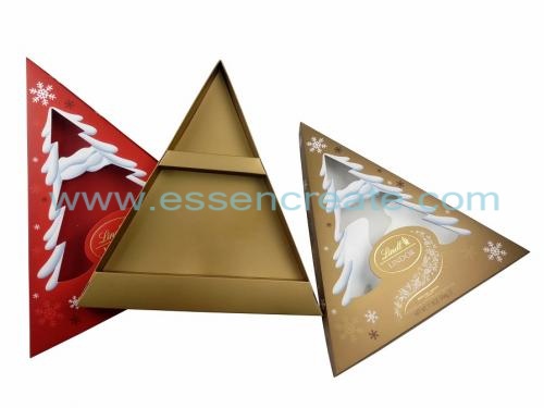 caixa de presente do triângulo do empacotamento do chocolate do Natal