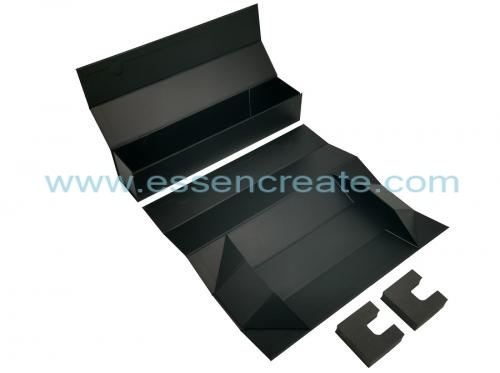 caixa de presente magnética dobrável preta