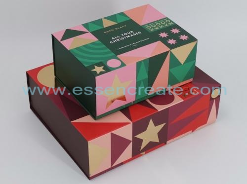 caixa de presente dobrável de embalagem de chocolate de natal