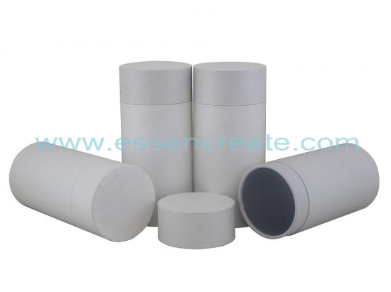 tubo de papel branco com tampa plana