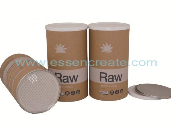 latas de papel composto para embalagem de proteínas