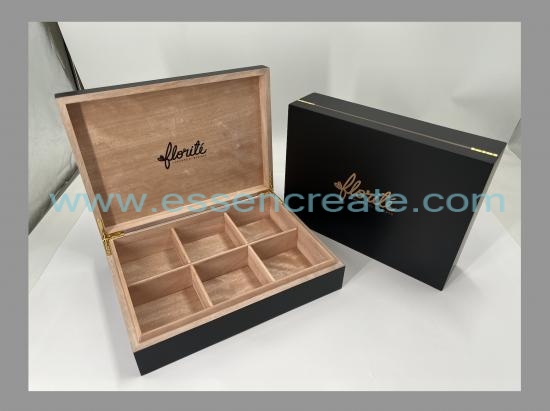 Wooden Tea Gift Display Box with Six Grids