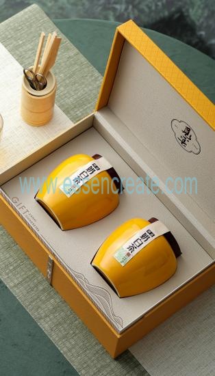 Gift Box With Double Porcelain Jar