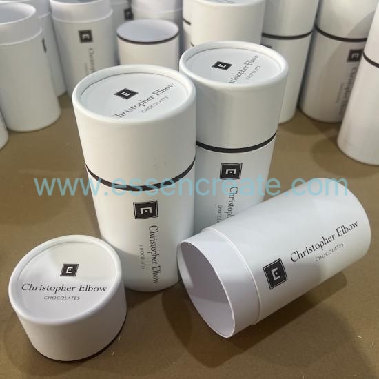 Tubo de papel para embalagem de chocolate com borda laminada