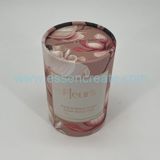 Tubos de papel floral rosa